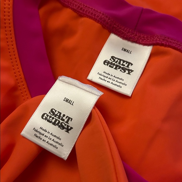 New Salt Gypsy Betty bottoms and tank top swim set Small orange pink - Picture 8 of 8